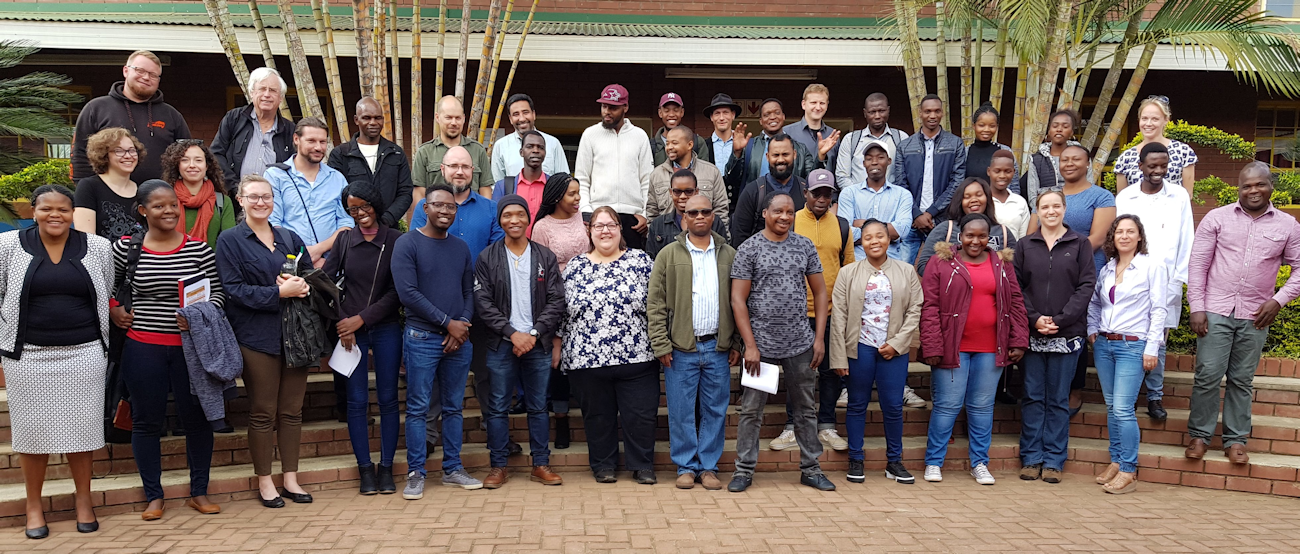 A photo of the Winter School participants with the teachers and hosts from the University of Venda