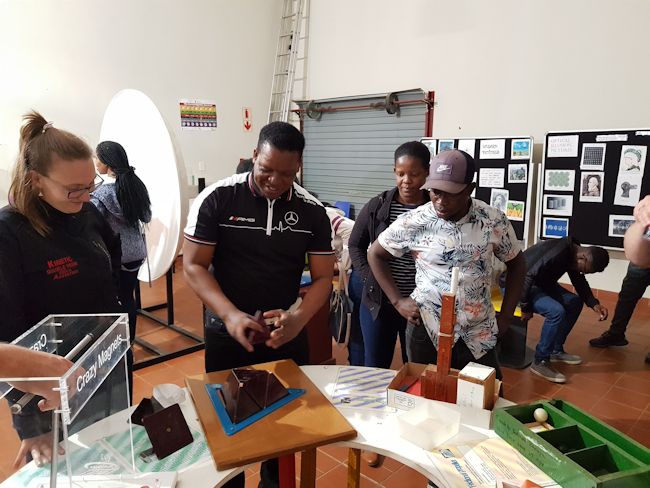 Centre Manager Sampie Mathebe showing exhibits at the Vuwani Science Resource Centre of the University of Venda Centre Manager Sampie Mathebe showing exhibits at the Vuwani Science Resource Centre of the University of Venda